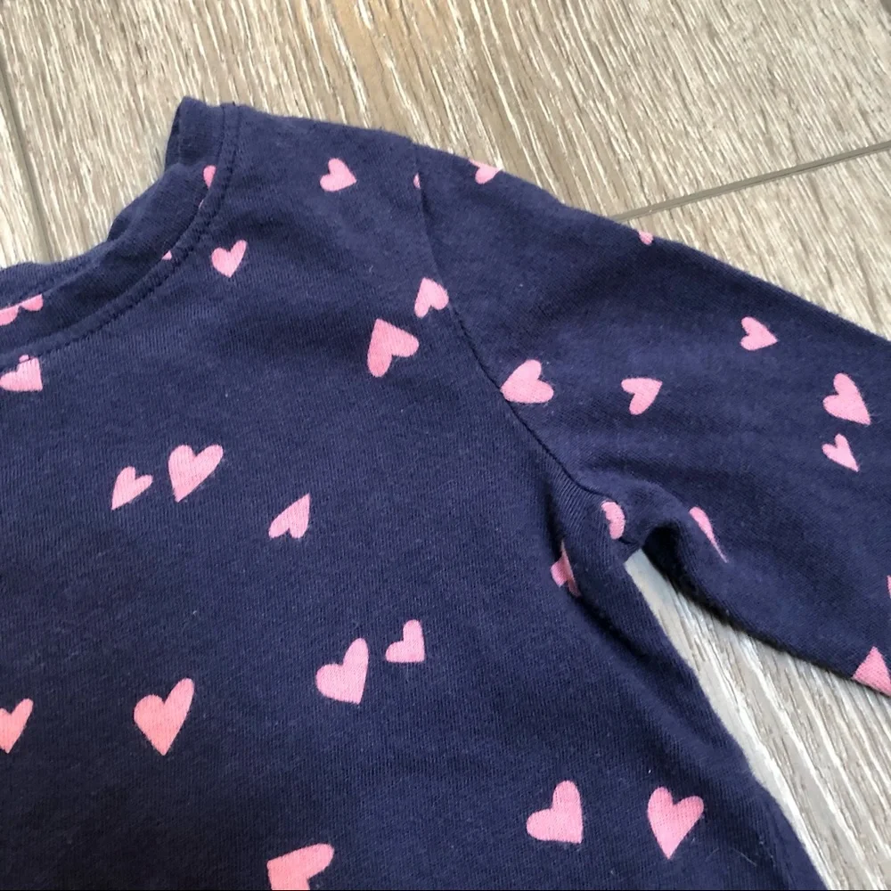 OLD NAVY LONG SLEEVE SHIRT HEARTS BLUE 18-24MO